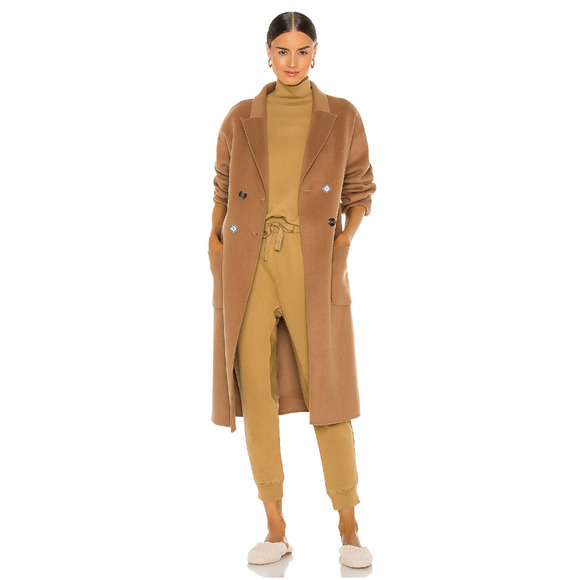 FRAME Organic Pima Cotton Funnel Neck Sweatshirt Top Camel Shopbop NWT XS $178 - Picture 2 of 12